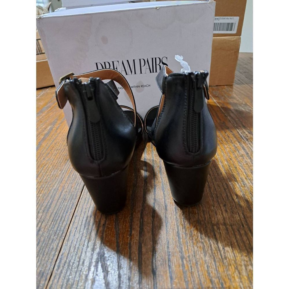New Sz 9 Dream Pairs Nini 2 Black Open Toe Platform Wedge Sandals Summer Shoes - Picture 4 of 5